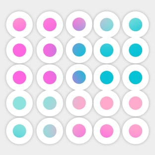 Back to School Teal and Fuchsia Gradient Circles Planner Sticker
